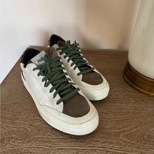 P448 Women's Cream and Brown Sneakers